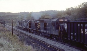 N&W mine run on the former NKP at Hanna, OH, Oct 1977 -Everett Young