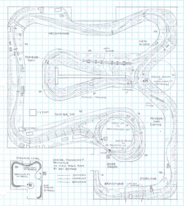 Oneida, Tennessee and Brimstone HO scale track plan - lower level