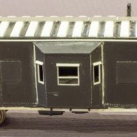 Southern '60s era HO bay window caboose in-progress