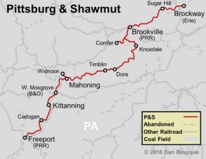 Pittsburg & Shawmut Railroad Map